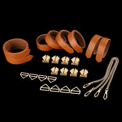 LOCKINK 8-Bondage-Straps Restraint Set - Brown