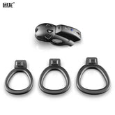JEUSN Male electric shock Chastity Cage Remote control of mobile app Invisible Lock Lightweight Breathable Cock Cage Device Sex Toys Safe ABS Penis Cage for Men with 3 Sizes Rings,two Keys & Waterproof Copper Lock Core Included