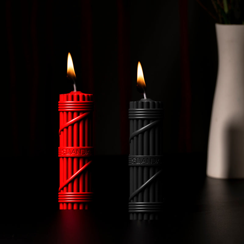 sevanda Bundle Stick Wax Candle (2-Pack) Red and Black