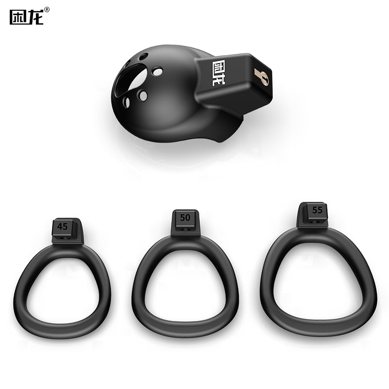 JEUSN Male Pot lid Chastity Cage Invisible Sissy femboy Lock Lightweight Breathable Cock Cage Device Sex Toys Safe ABS Penis Cage for Men with 3 Sizes Rings,two Keys & Waterproof Copper Lock