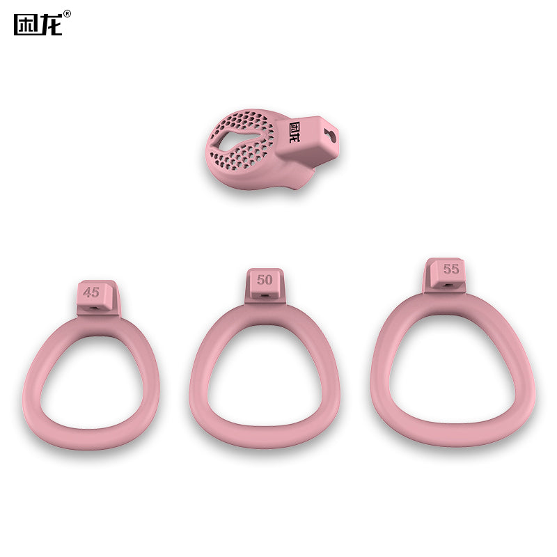 JEUSN Male Chastity Cage Invisible Sissy femboy Lock Lightweight Breathable Cock Cage Device Sex Toys Safe ABS Penis Cage for Men with 3 Sizes Rings,two Keys & Waterproof Copper Lock