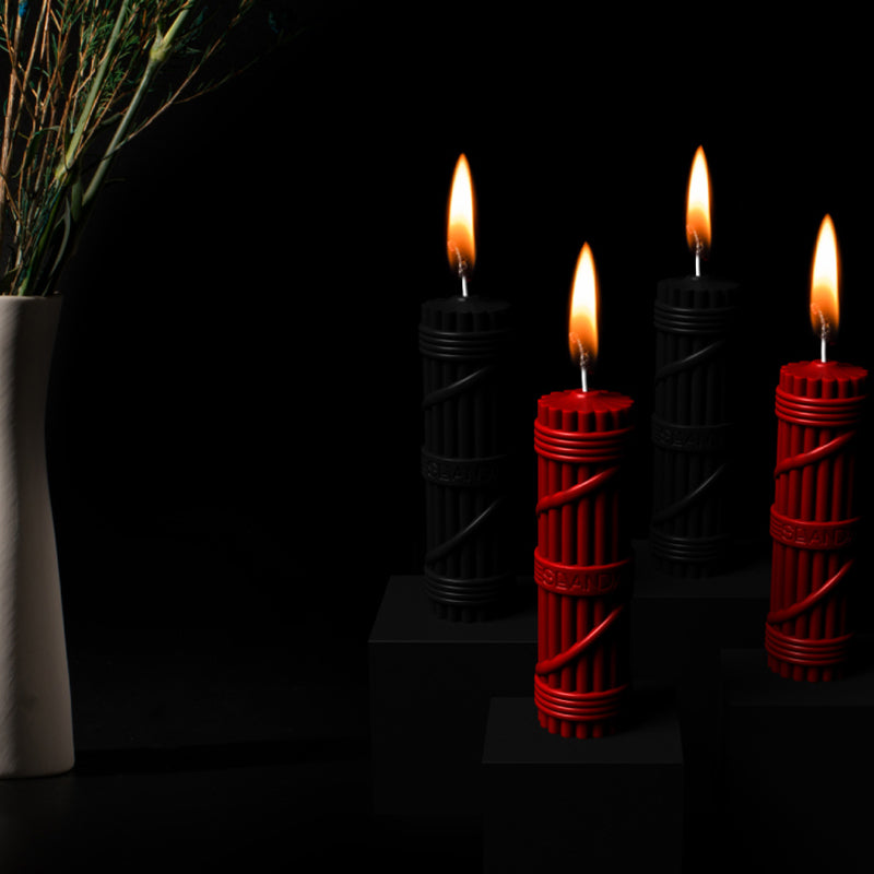 sevanda Bundle Stick Wax Candle (2-Pack) Red and Black